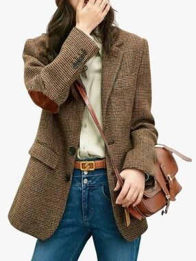 Women’s Brown ⁸ Blazer Jacket with Elbow Patches